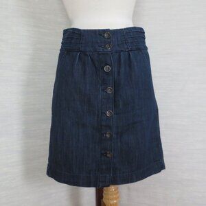 Insider Premium Denim Button Down Stretch Jeans Mini Skirt with Pockets